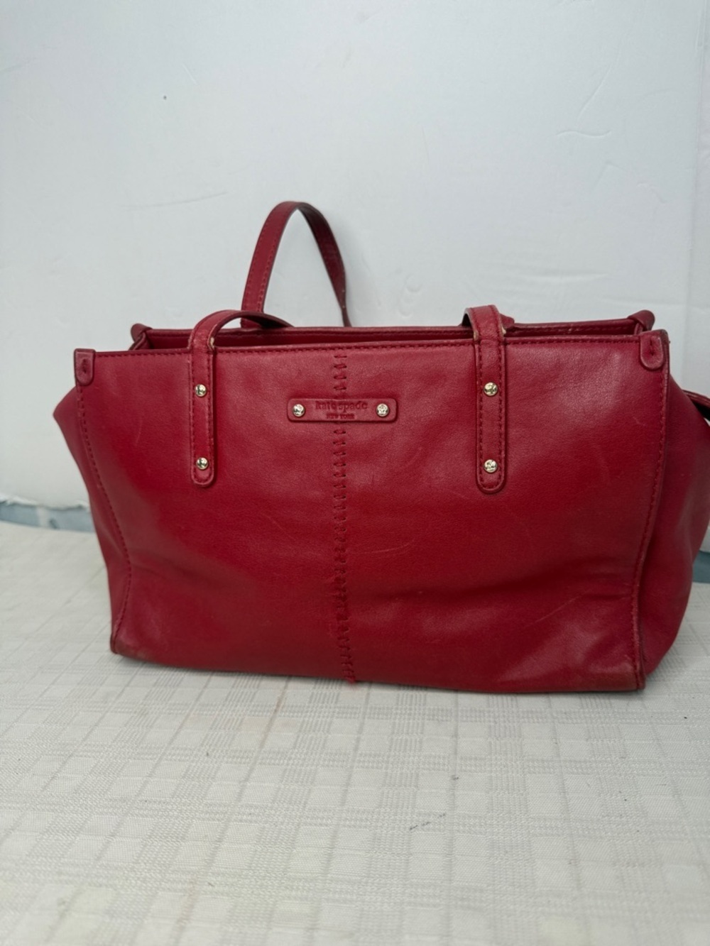 Vintage Kate Spade Red Leather mini Tote Bag -